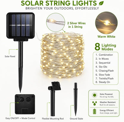 Outdoor solar string lights