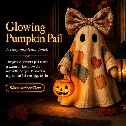 Vintage-Style Patchwork Ghost Halloween Light