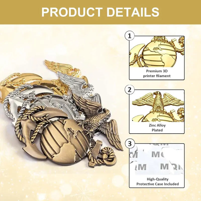 Marine Corps 3D Eagle Globe Anchor Car Emblem