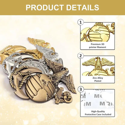 Marine Corps 3D Eagle Globe Anchor Car Emblem