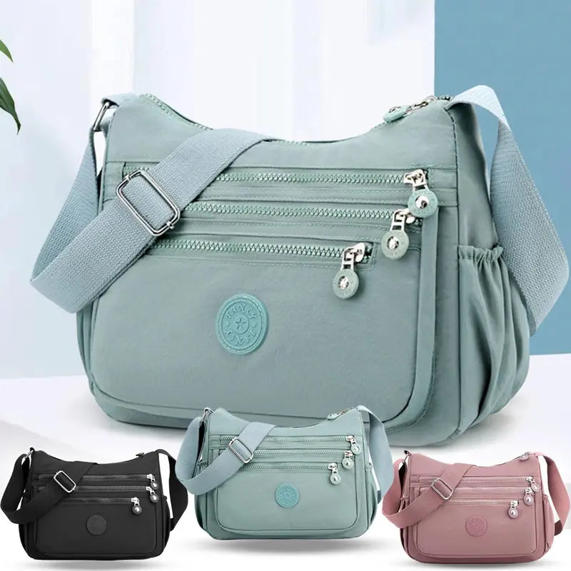 Nylon Fabric Crossbody Bag Anti-Theft Women's Shoulder Bag Multi-Layer Pocket Wallet