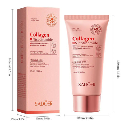 Collagen & Niacinamide Peel Off Face Mask for Daily or Night Care