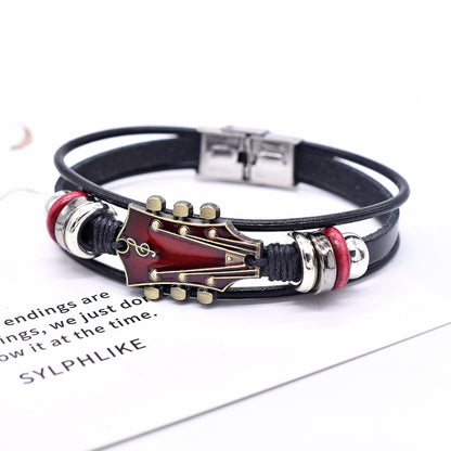 Retro Faux Leather Guitar Bracelet