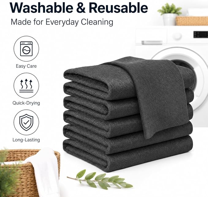 6PCS Thickened Grey Microfiber Cleaning Cloths