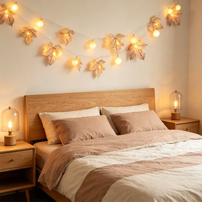 Pumpkin and Maple Leaf Shaped Autumn Decorative String Lights