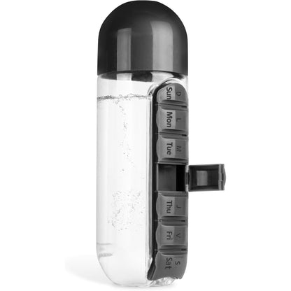 2-in-1 Portable Pill Organizer Water Bottle