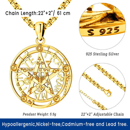 Tetragrammaton Pentagram Necklace