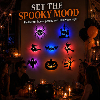 32PCS Halloween LED Silhouette Wall Light Stickers