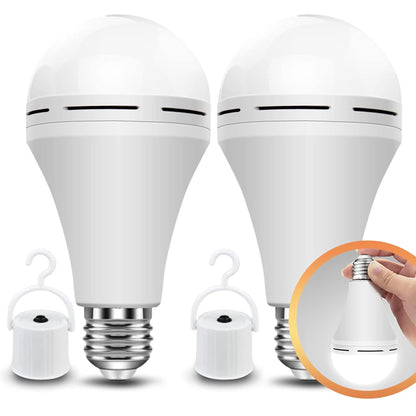 2Pcs/set Rechargeable Light Bulbs Battery Operated Powered Backup