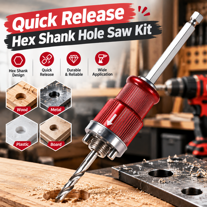 Quick-Release Hex Shank Hole Saw Kit