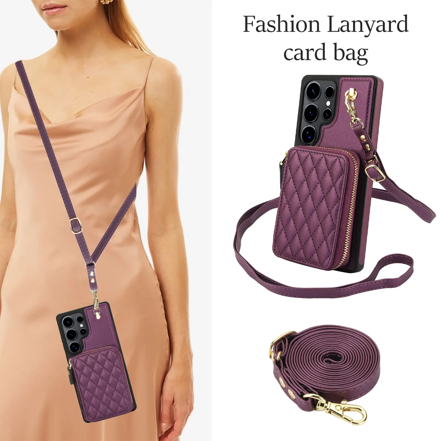 RFID Blocking Wallet Case for Samsung Galaxy S Series – PU Leather Crossbody with Wrist Strap & Kickstand