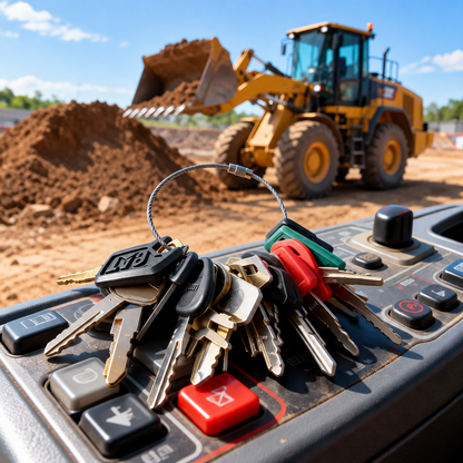 21-Piece Solid Carbon Steel & Brass Heavy Equipment Key Set