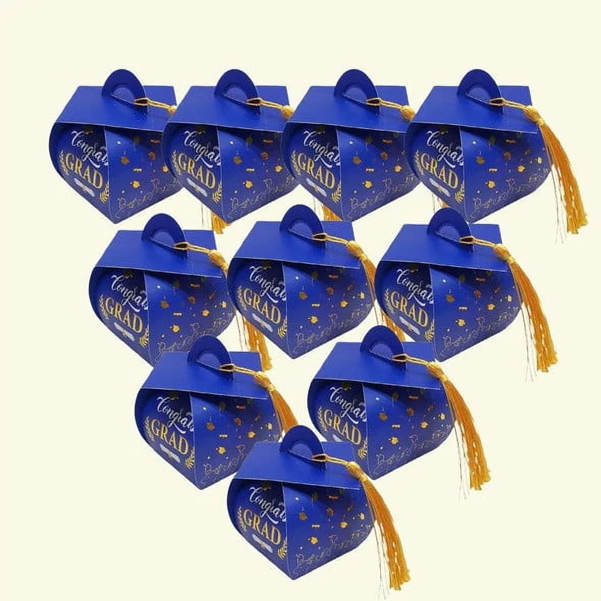 10pcs Graduation Cap Shape with Tassel Graduation Party Supplies Graduation Gift Box