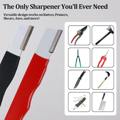 2PCS Pocket Blade Sharpener, Premium Wolfram Steel Garden Tool Sharpener