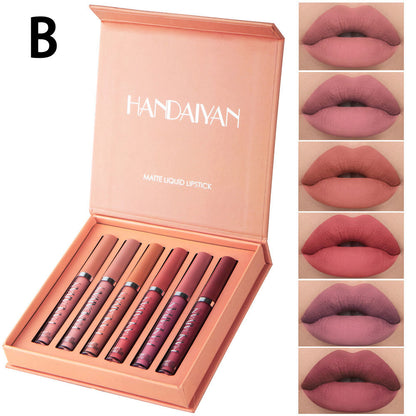 6Pcs Matte Liquid Lipstick Makeup Set - Matte liquid Long-Lasting Wear Non-Stick Cup Not Fade Waterproof Lip Gloss