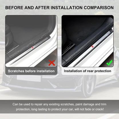 33ft Car 3D Carbon Fiber Vinyl Tape, Anti-Scratch Self Adhesive Door Entry Guards Vinyl Overlay Wrap Roll