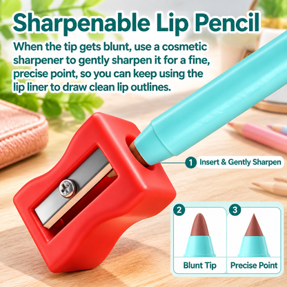 8-Piece Matte, Waterproof, Long-Lasting Lip Liner Set