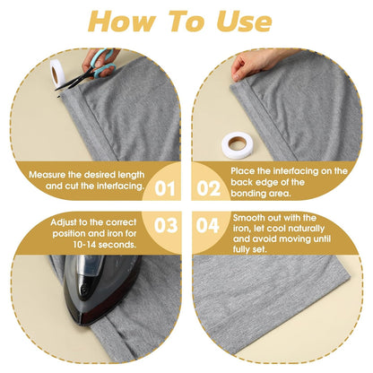 3 Rolls Hemming Tape for Pants and Clothes – No-Sew Fabric Hem Tape for Quick Clothing Repairs – Easy to Apply, Clean Invisible Finish