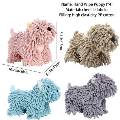 Dogs Fuzzy Ball Hand Towel,Hanging Hand Towels for Bathroom
