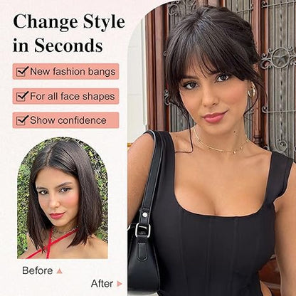 Bangs Hair Clip in Bangs Fringe with Temples Hairpieces for Women