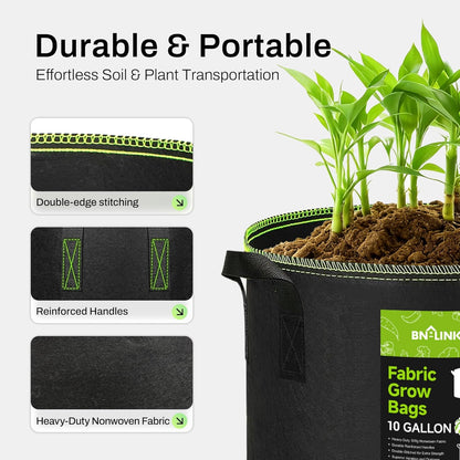 3Pcs 5 Gallon Fabric Plant Bag，Planter Bags with Handles