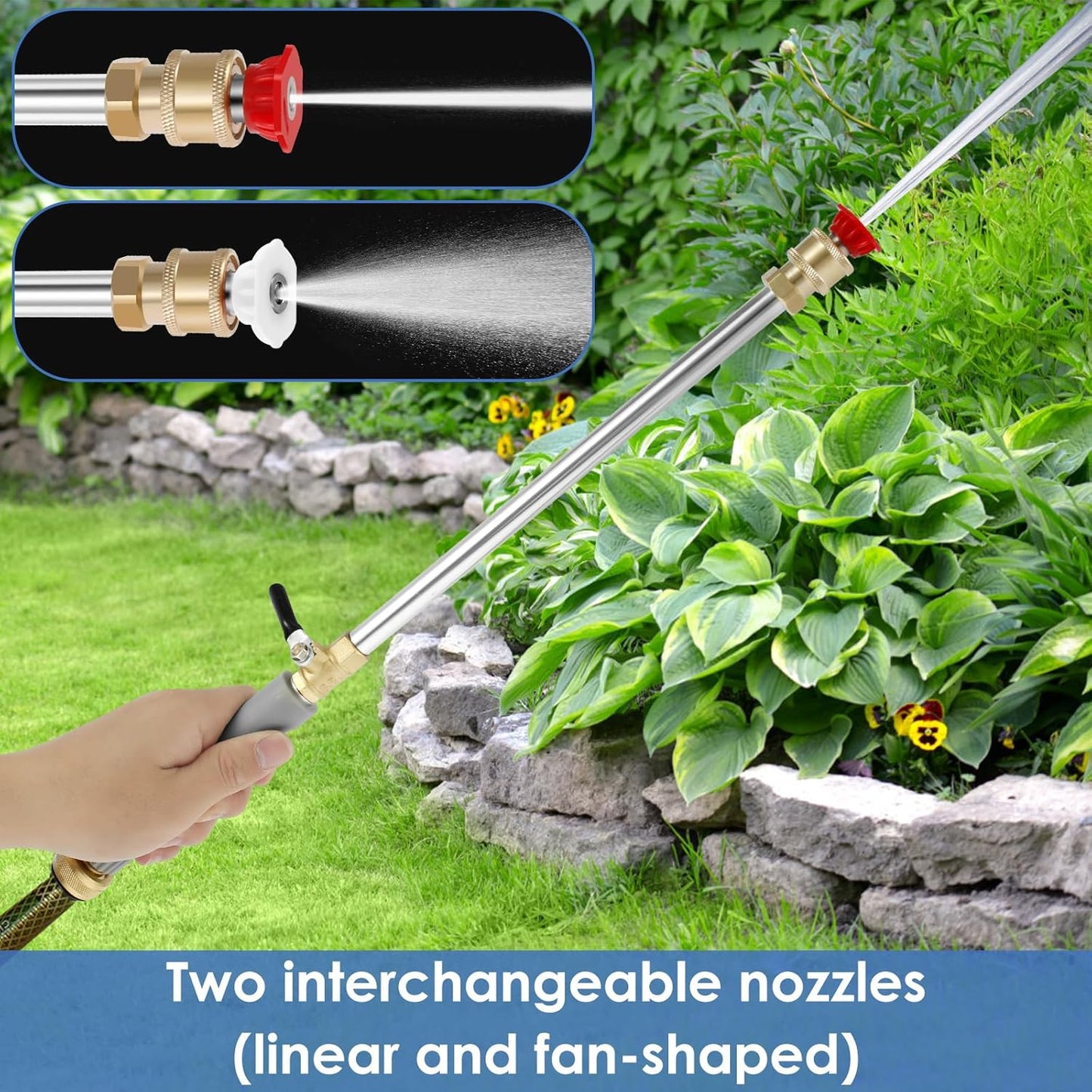 High Pressure Washer Wand Hose Attachment Pressure Washer with 2 Nozzles Multi-Purpose