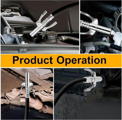 2PCS 12000 PSI High Pressure Leak-Proof Grease Gun Coupler for Automotive Farm Industrial Use