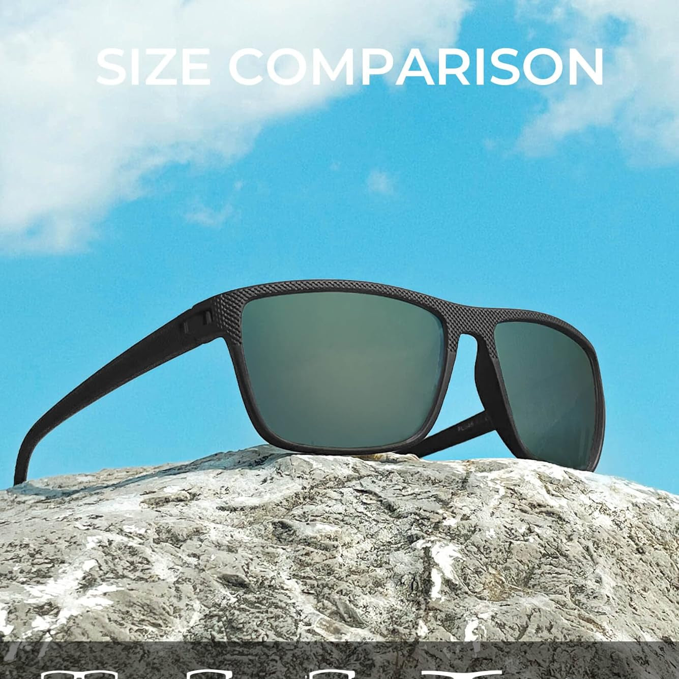 Square Polarized Golf Sunglasses for Men UV Protection