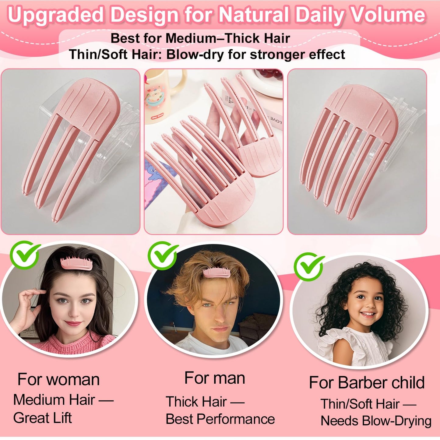 Root Clips for Curly Hair Volume, Magic Volumizing Hair Clips for Creating Fluffy Bangs & Lifting Roots