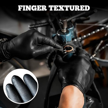 50 PCS Black Nitrile Disposable Gloves, Food-Safe, Powder-Free