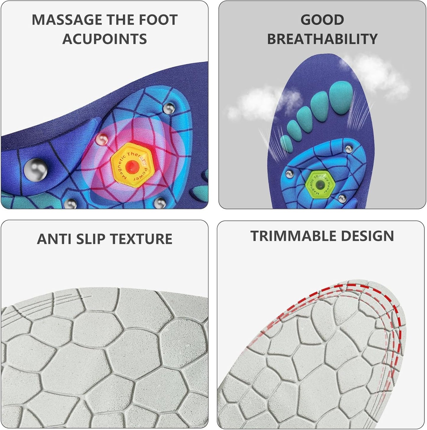 Magnetic Acupressure Insoles，Orthopedic Insoles，Relieve Tired can be Used by Both Men and Women
