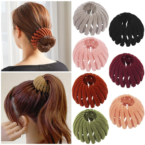 7 Pcs Bird Nest Magic Hair Clips, Lazy Bird's Nest Plate Hairpin