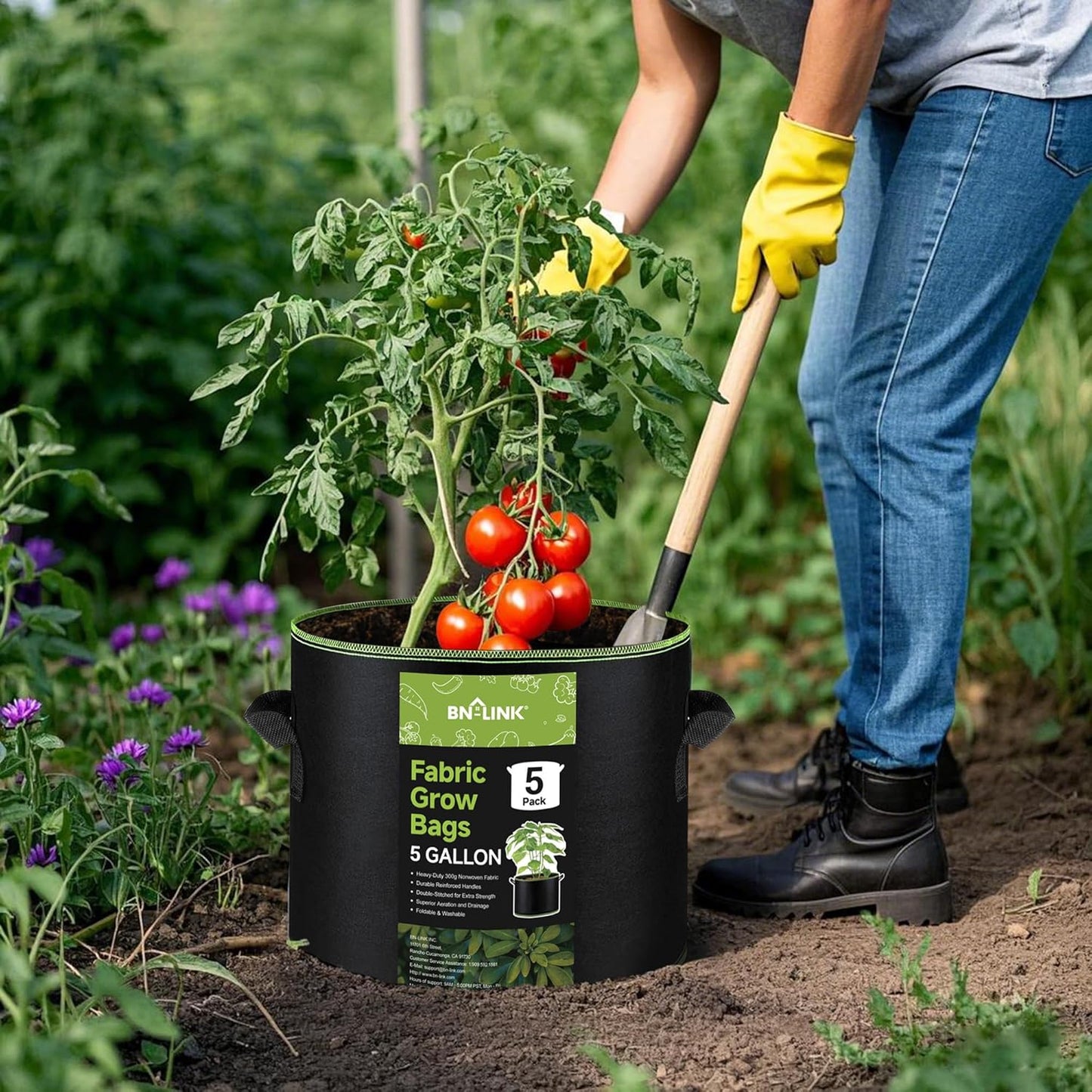 3Pcs 5 Gallon Fabric Plant Bag，Planter Bags with Handles