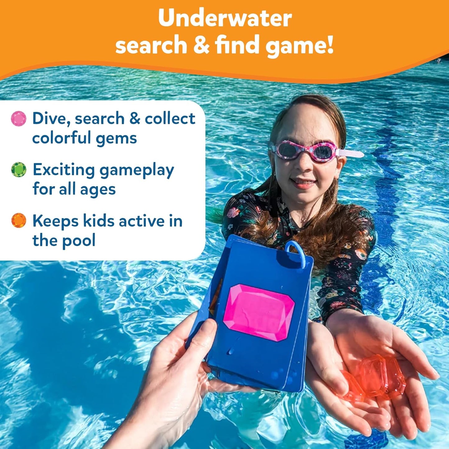 Pool Toys - Seek & Splash, Search & Find Water Game, Swimming Pool Dive Toy for Kids
