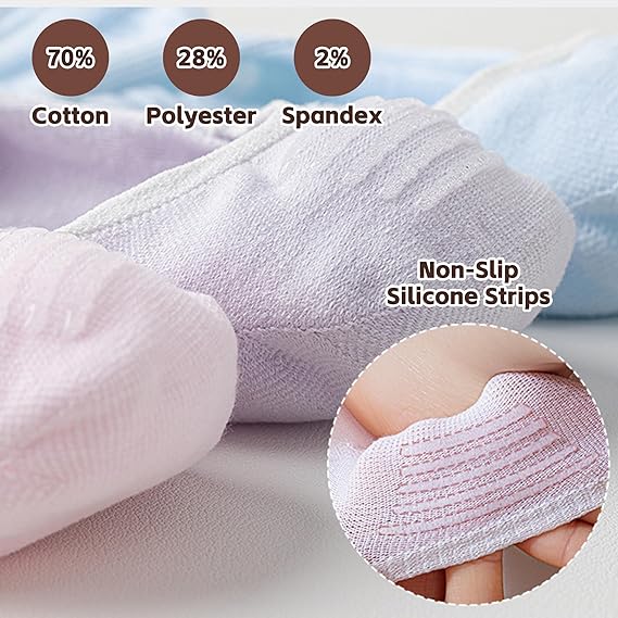 6 Pairs Thin No Show Socks Women Low Cut Invisible Liner Socks