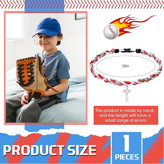 3 Rope Baseball Cross Necklace Baseball Titanium Necklace Stainless Steel Cross Pendant