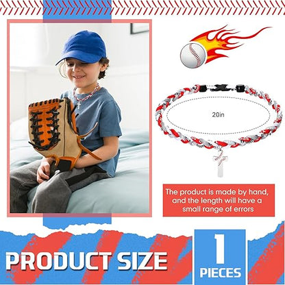 3 Rope Baseball Cross Necklace Baseball Titanium Necklace Stainless Steel Cross Pendant