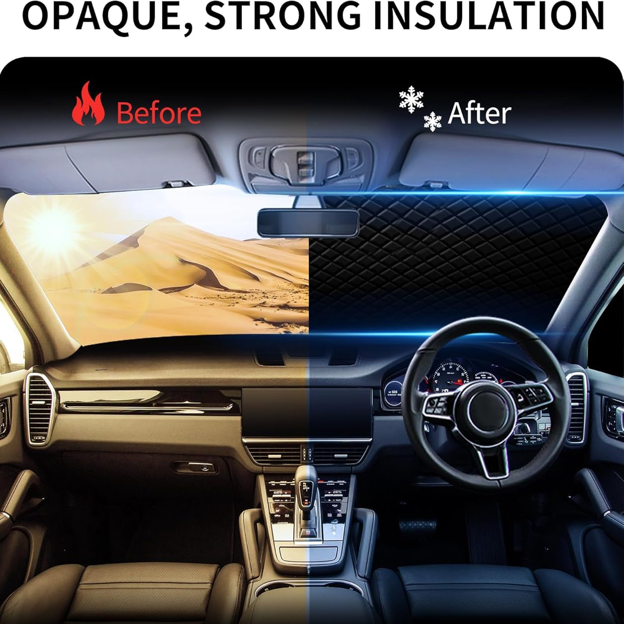 Windshield Snow Cover for Car, Waterproof UV Block with Magnetic Edges