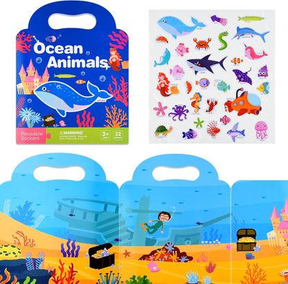 3 Book/set Reusable Sticker Books for Toddlers 3D Stickers