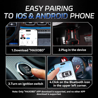 Bluetooth OBD2 Scanner Diagnostic Tool for iOS & Android