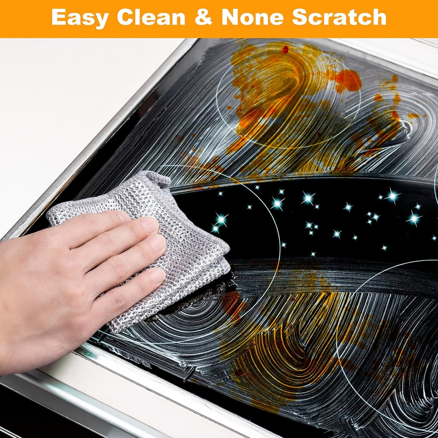 10pcs Reusable Non Scratch Wire Dishcloths for Wet & Dry