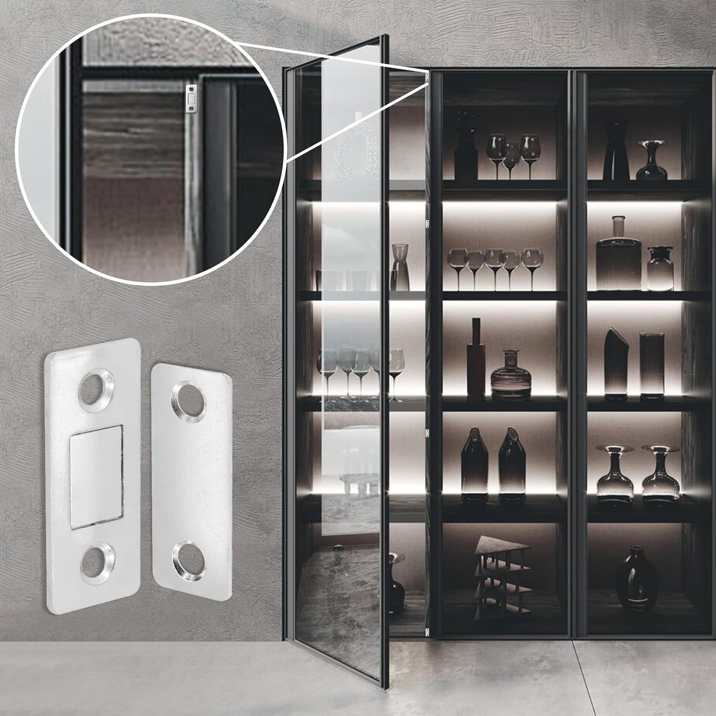10pcs Cabinet Magnetic Catch Without Punching, Versatile for Cabinets, Drawers & Sliding Doors