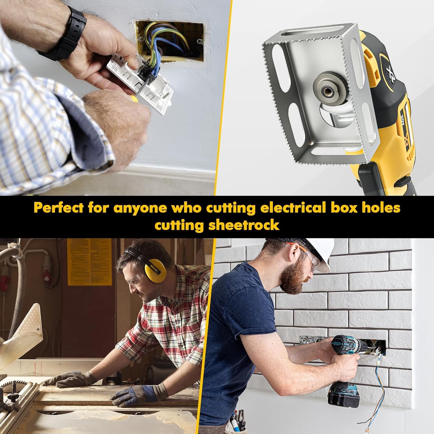 2 Pcs Square Slot Cutter Compatible Cut-in Single Gang Wall Boxes