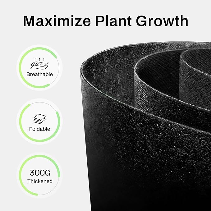 4Pcs 5 Gallon Fabric Plant Bag，Planter Bags with Handles - Heavy Duty Grow Pots Nonwoven Garden Bag