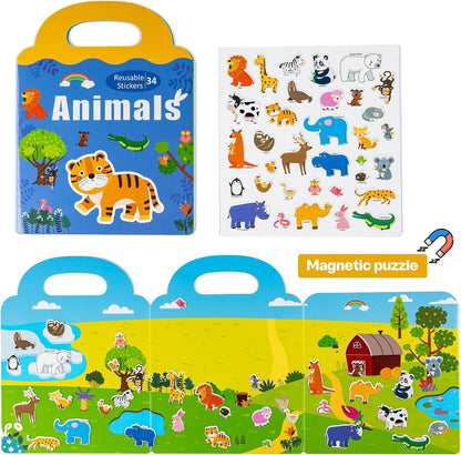 3 Book/set Reusable Sticker Books for Toddlers 3D Stickers