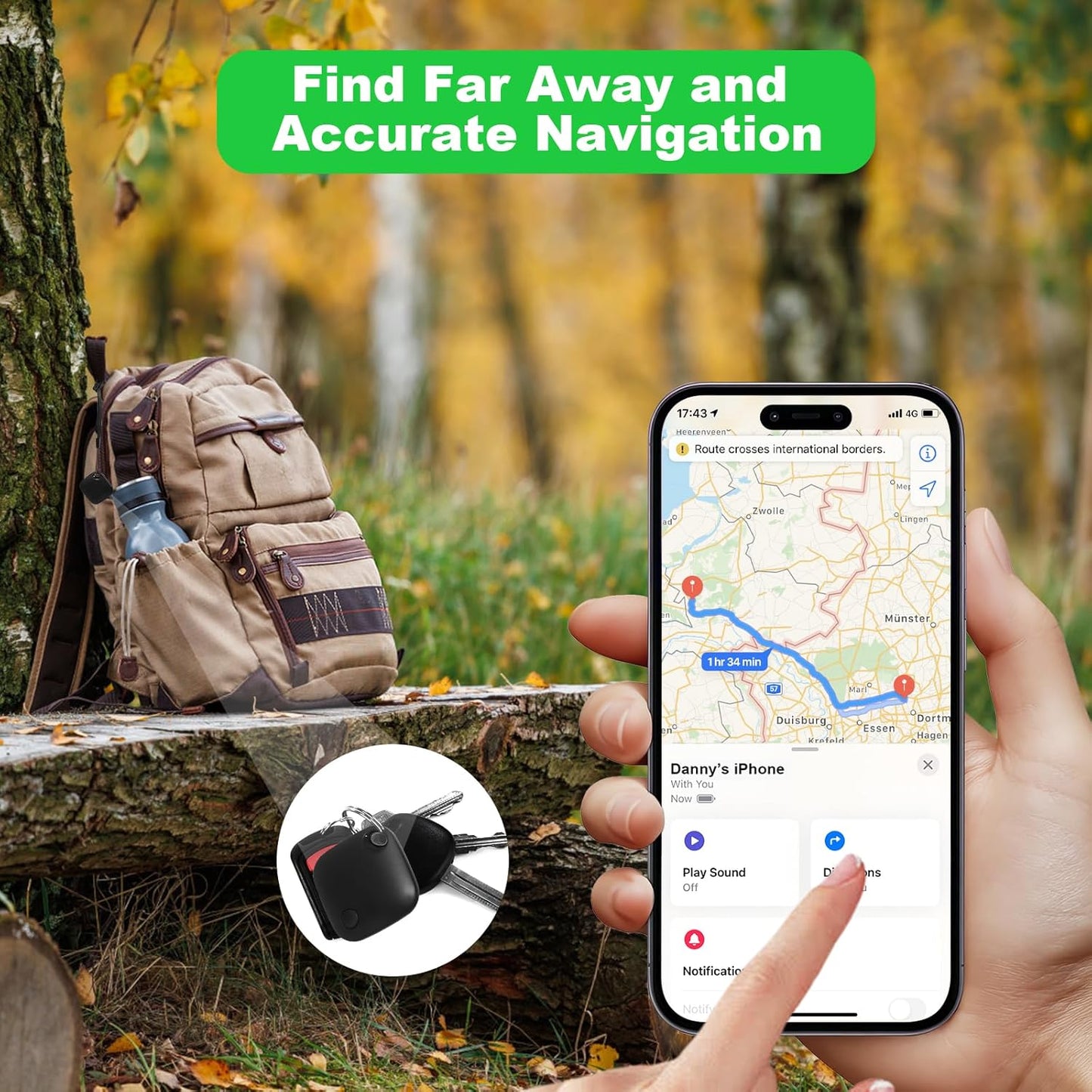 2pcs Smart Air Tracker for Pets, Vehicles, Keys & Luggage