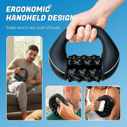 Electric Handheld Rolling Massager -  3-Speed Spin for Back, Shoulders, Legs
