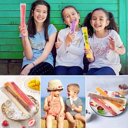100pcs Disposable Ice Popsicle Mold Bags Freezer Tubes With Zip Seals