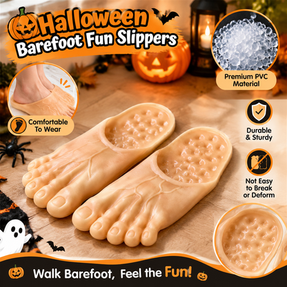 Halloween Barefoot Funny Feet Slippers - Realistic Big Foot Shoe Covers