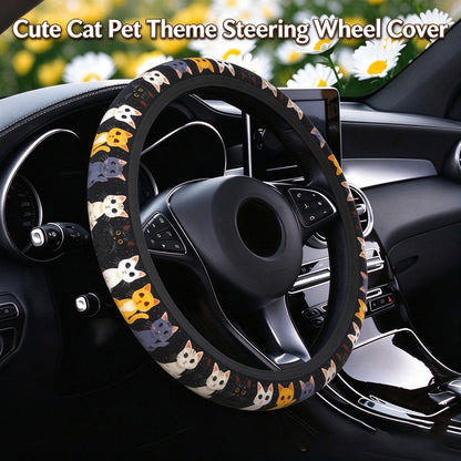 Cute Cat-Themed Steering Wheel Cover